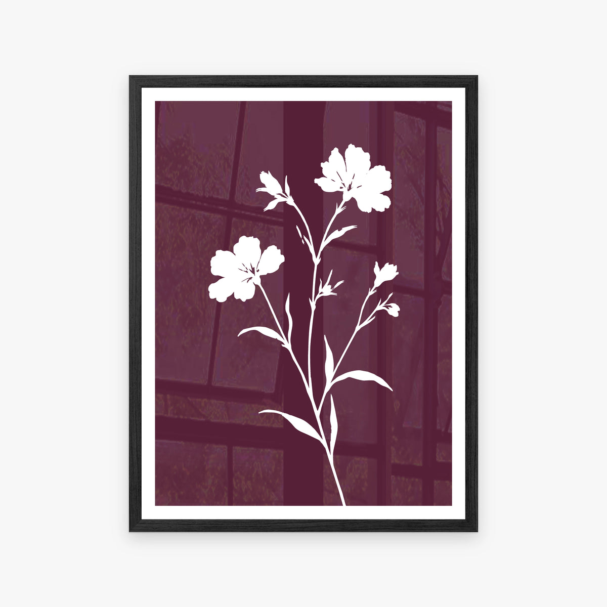 Floral Silhouettes I in a black frame