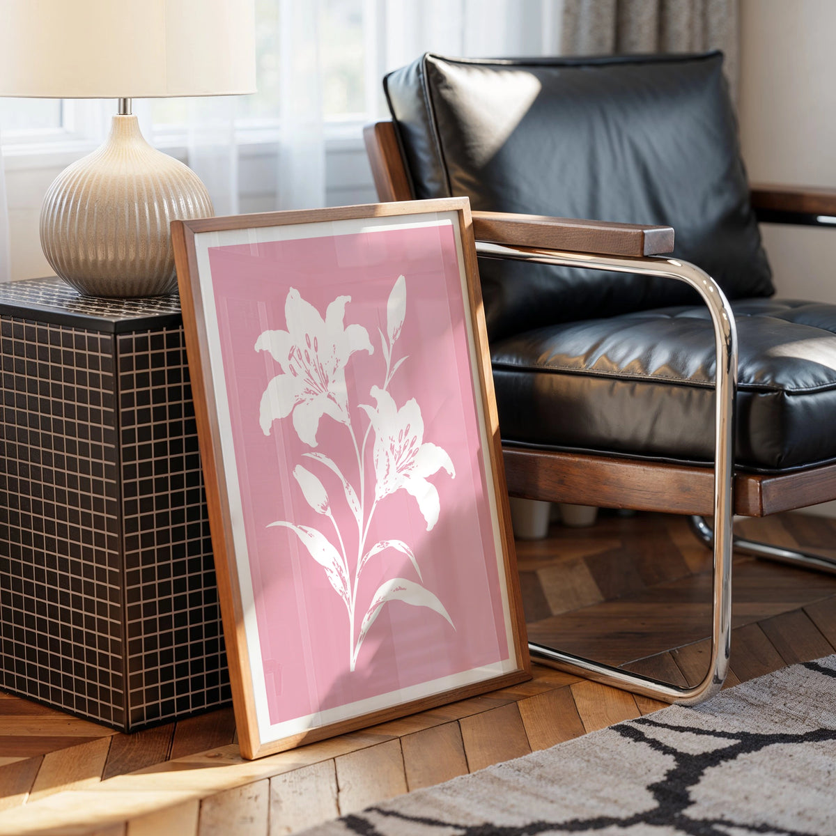 Floral Silhouettes II wall art in a room
