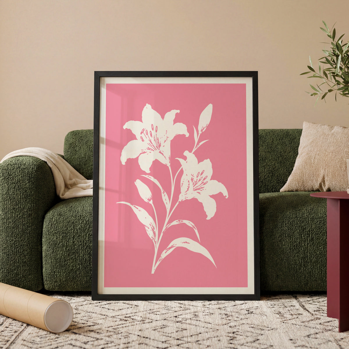 Floral Silhouettes II wall art in a room