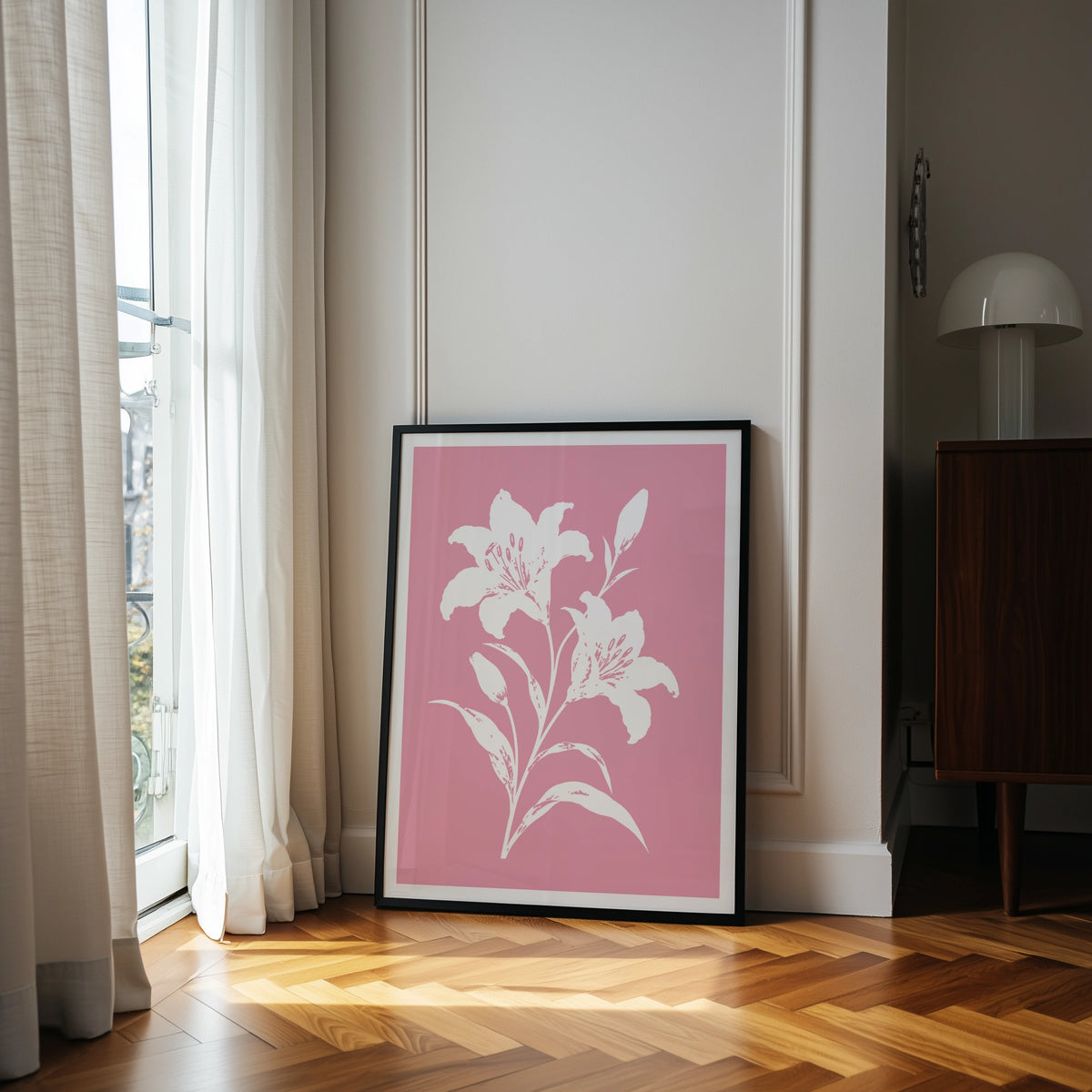 Floral Silhouettes II wall art in a room