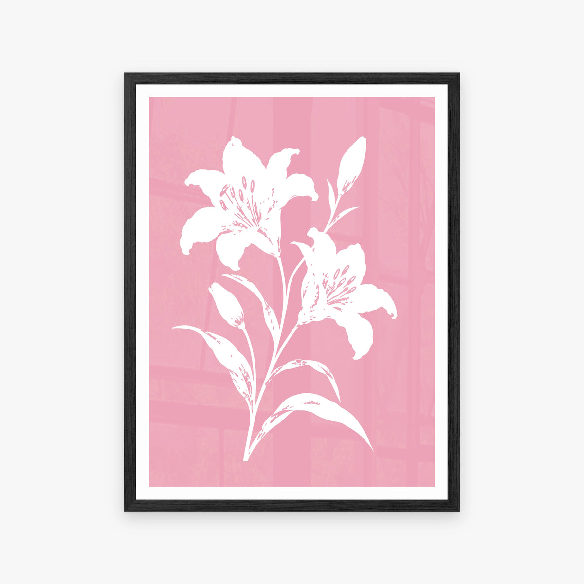 Floral Silhouettes II in a black frame