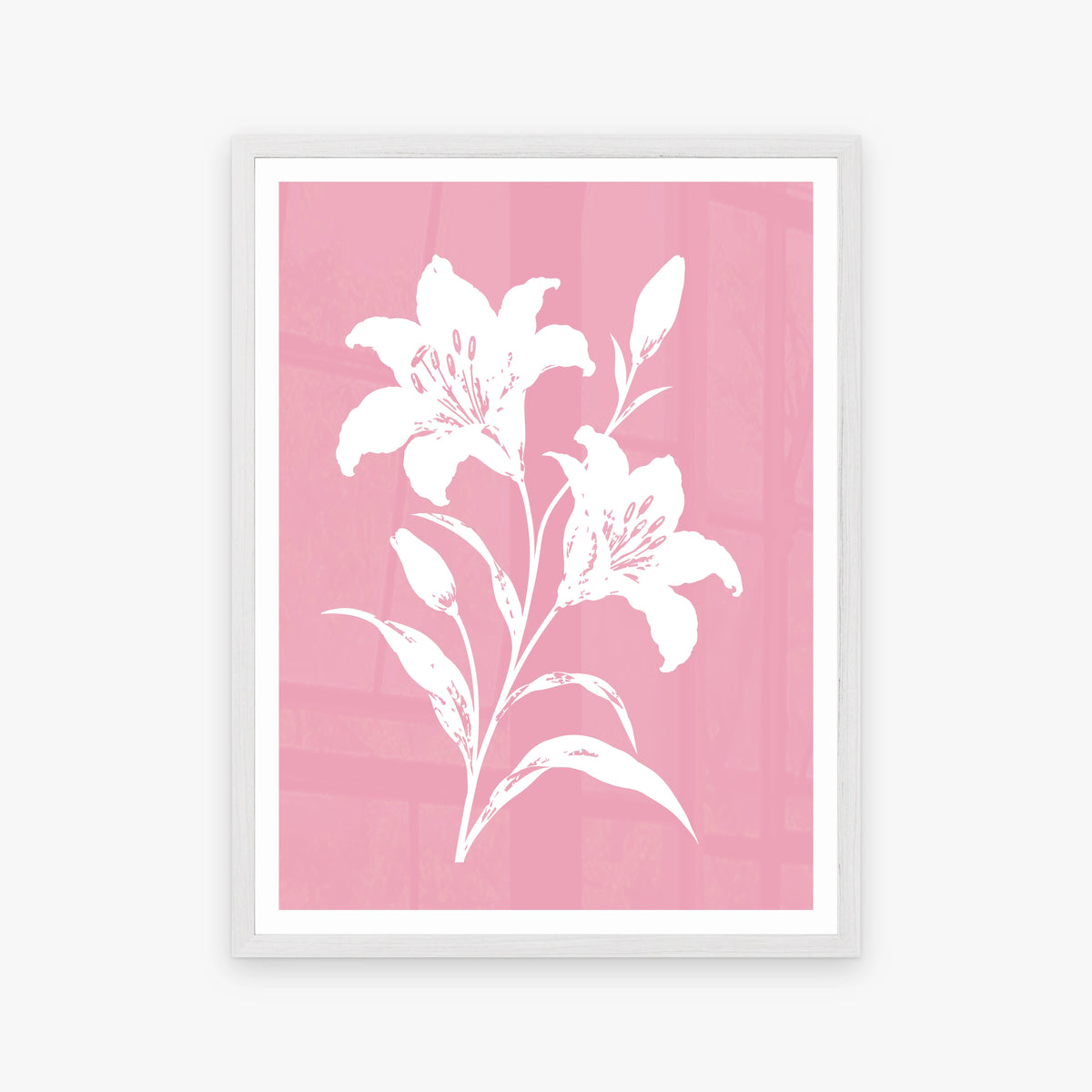 Floral Silhouettes II in a white frame