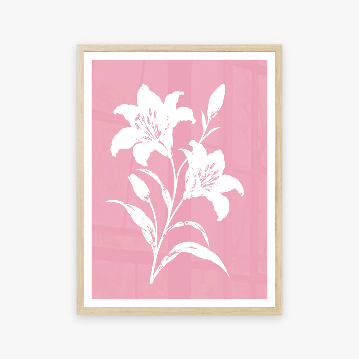 Floral Silhouettes II in a wood frame