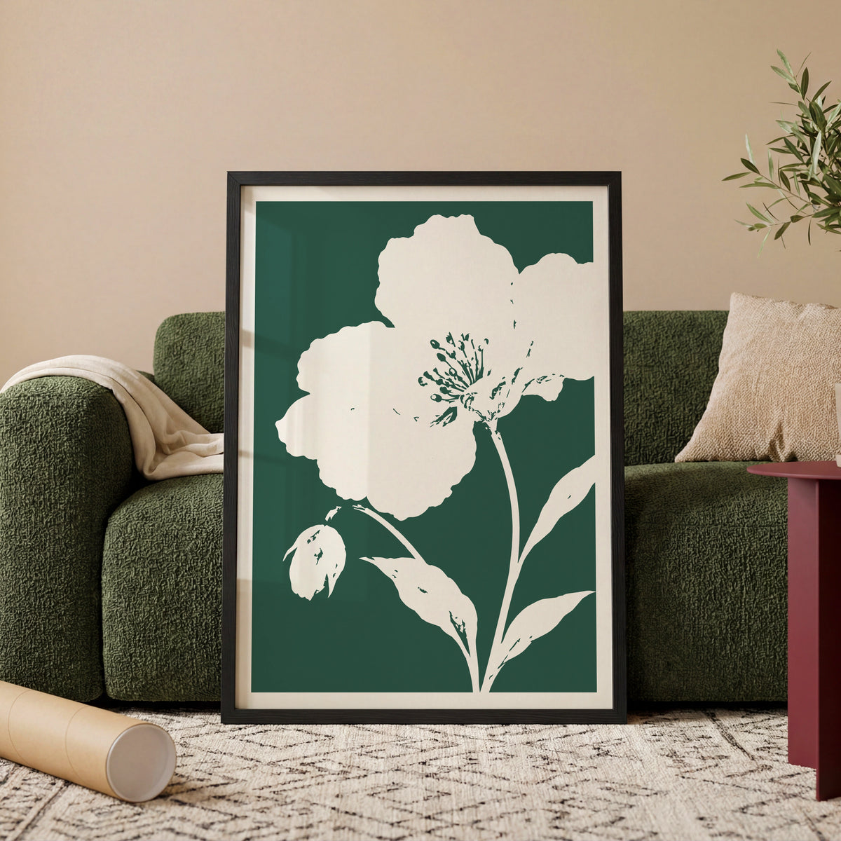 Floral Silhouettes III wall art in a room
