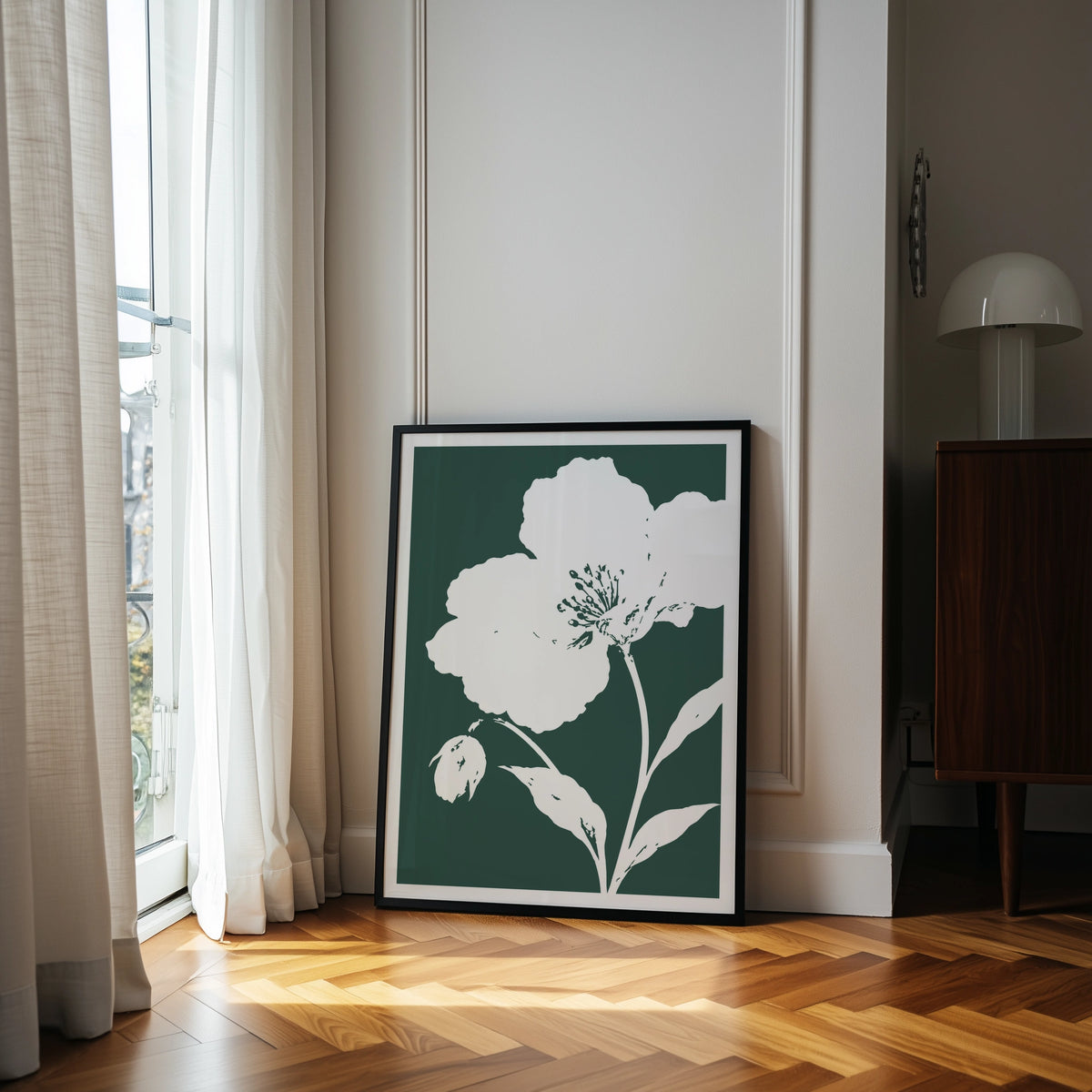 Floral Silhouettes III wall art in a room