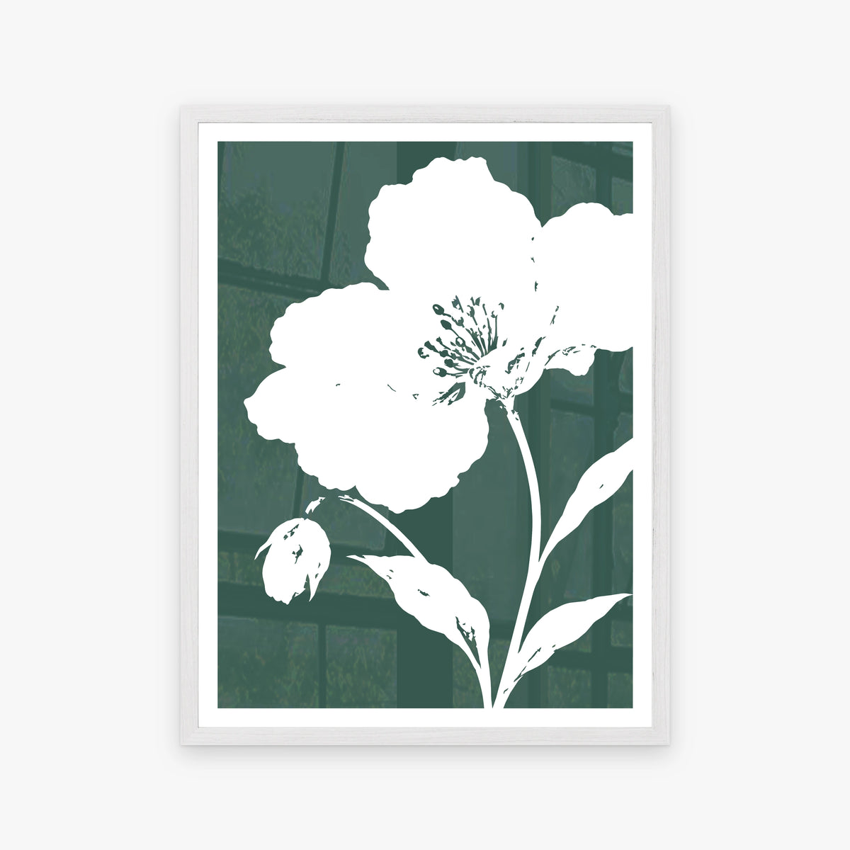 Floral Silhouettes III in a white frame
