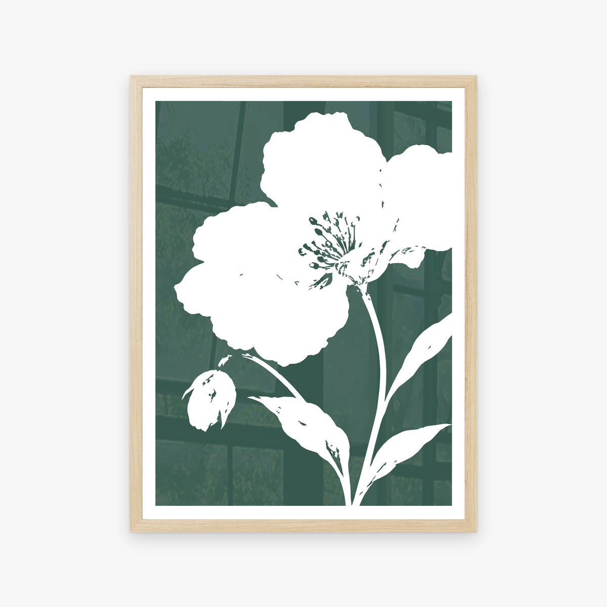 Floral Silhouettes III in a wood frame