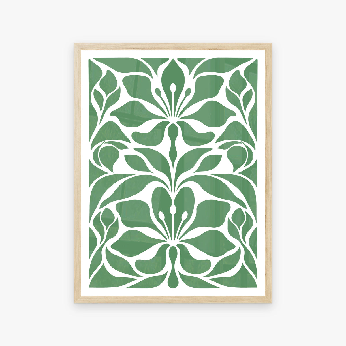 Floral Silhouettes IV in a wood frame