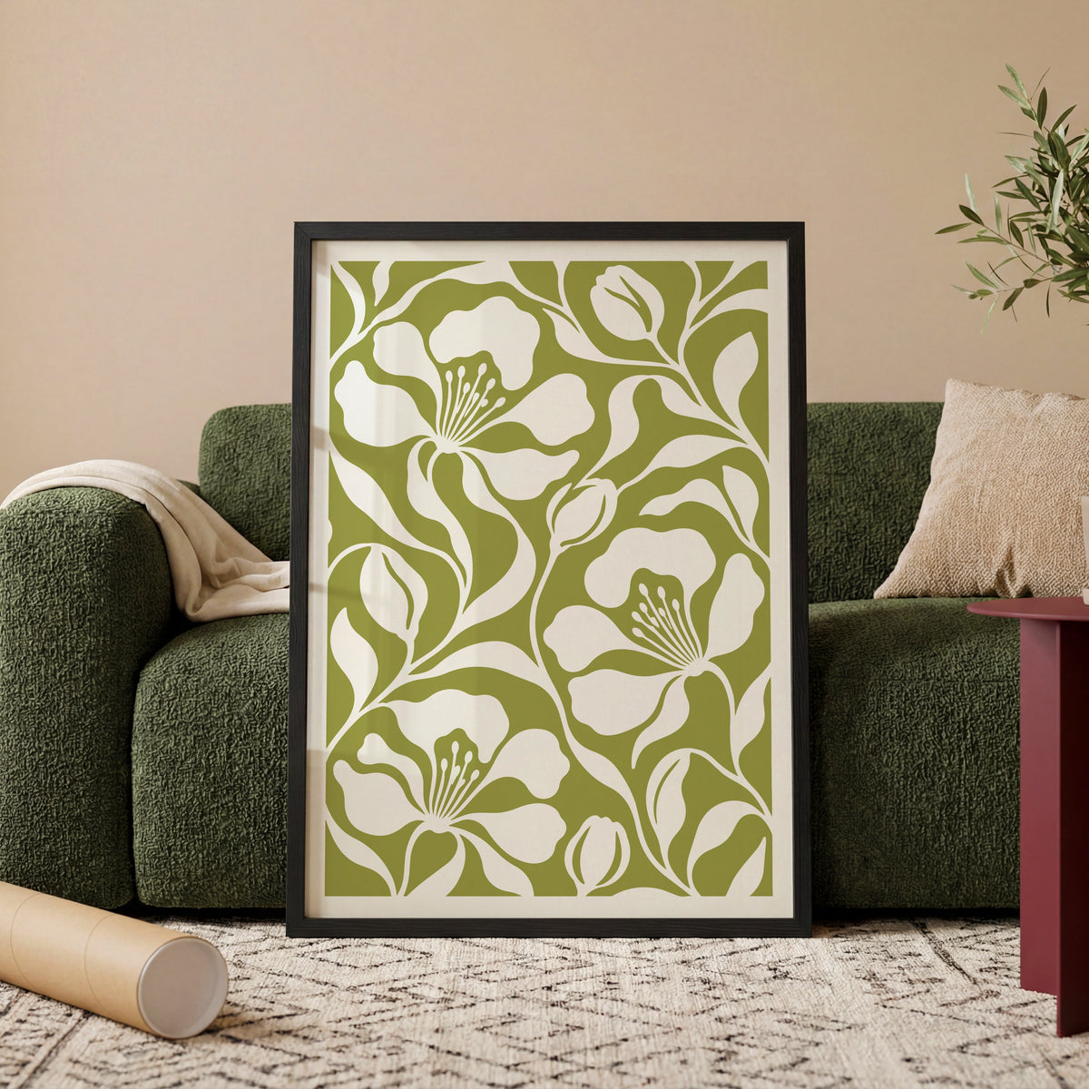 Floral Silhouettes V wall art in a room
