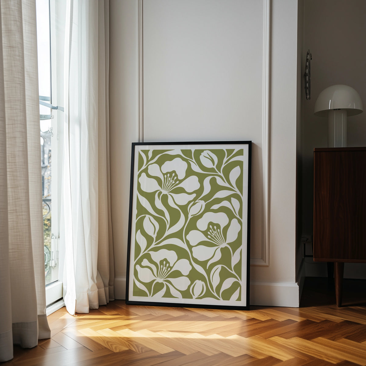 Floral Silhouettes V wall art in a room