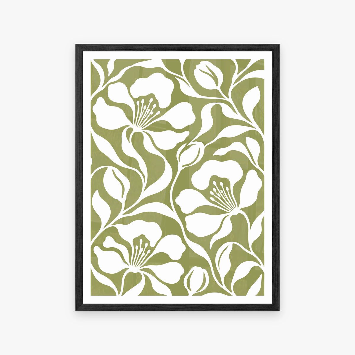 Floral Silhouettes V in a black frame