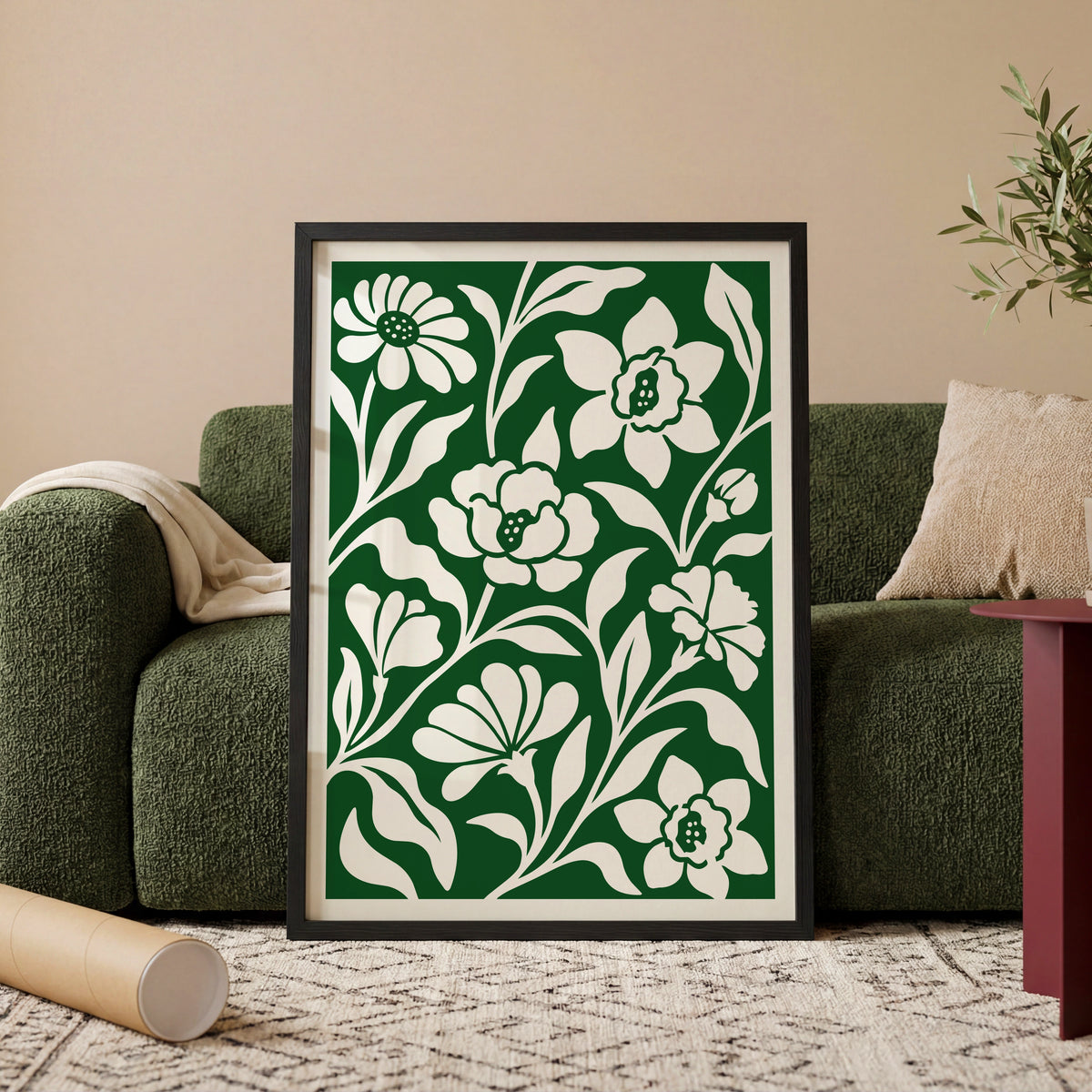 Floral Silhouettes VI wall art in a room