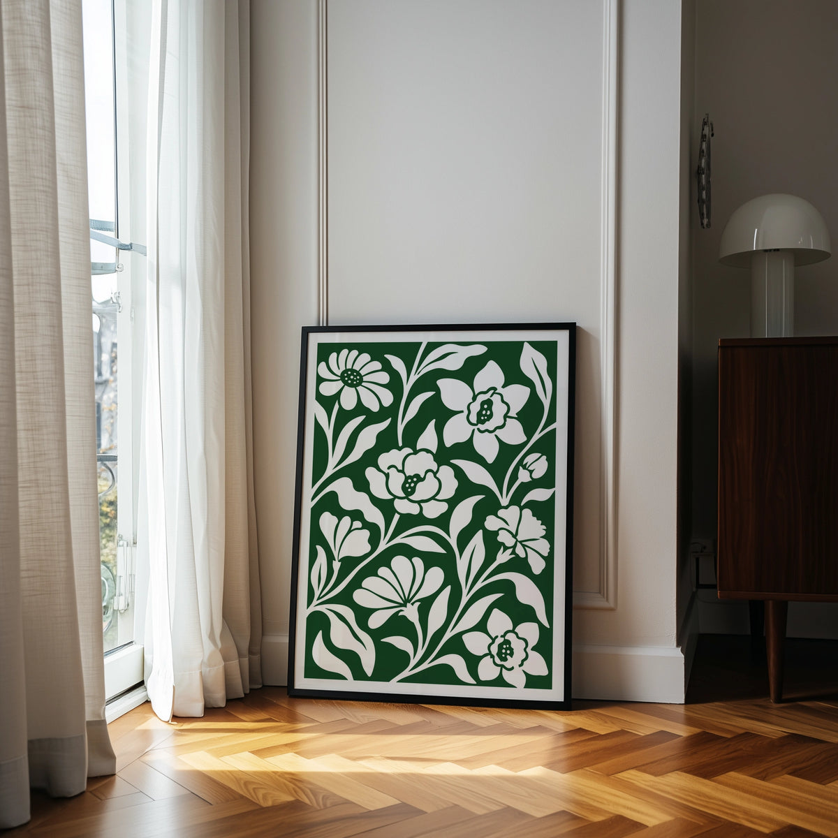 Floral Silhouettes VI wall art in a room