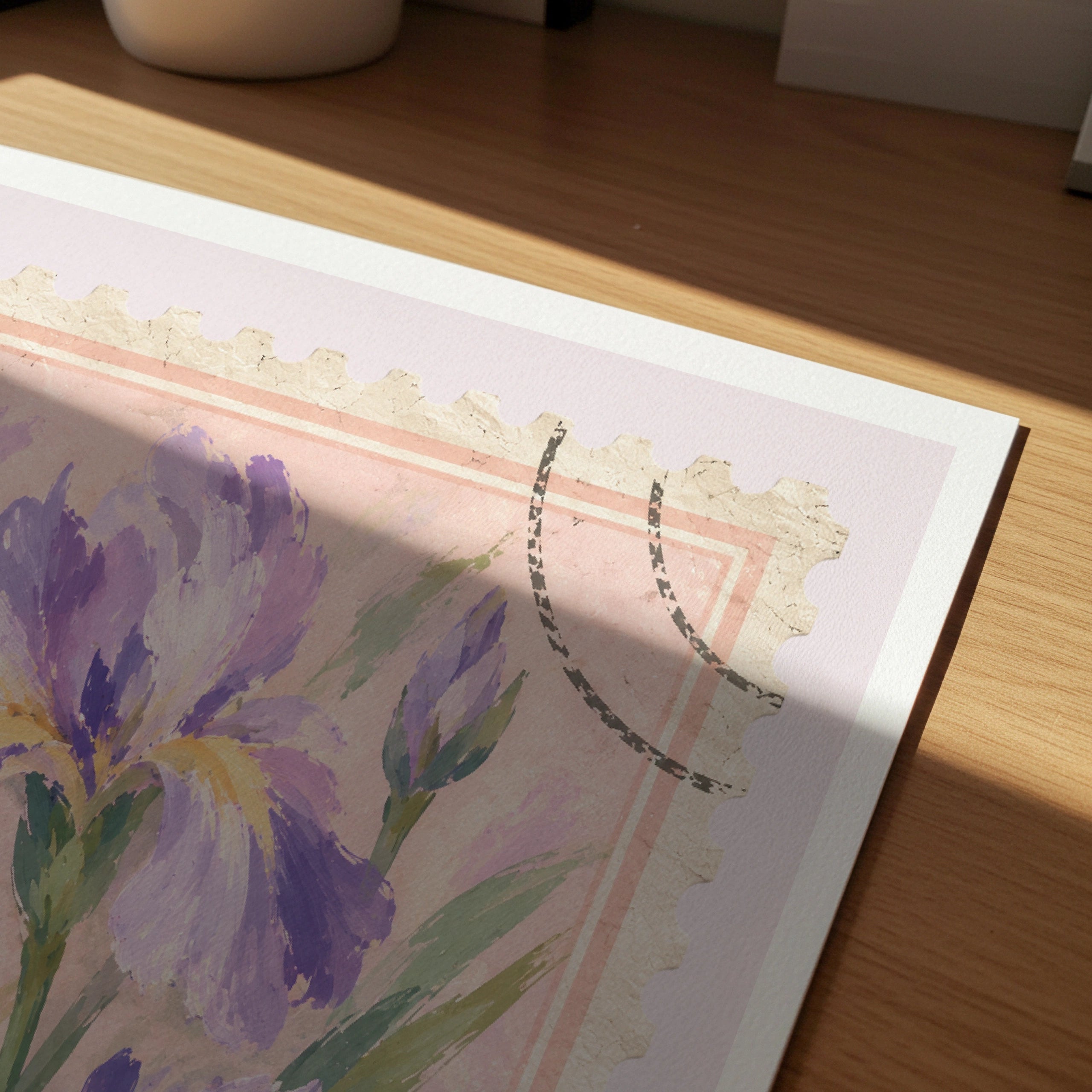Floral Stamps I wall art in a room