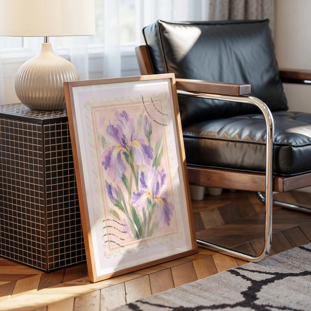 Floral Stamps I wall art in a room