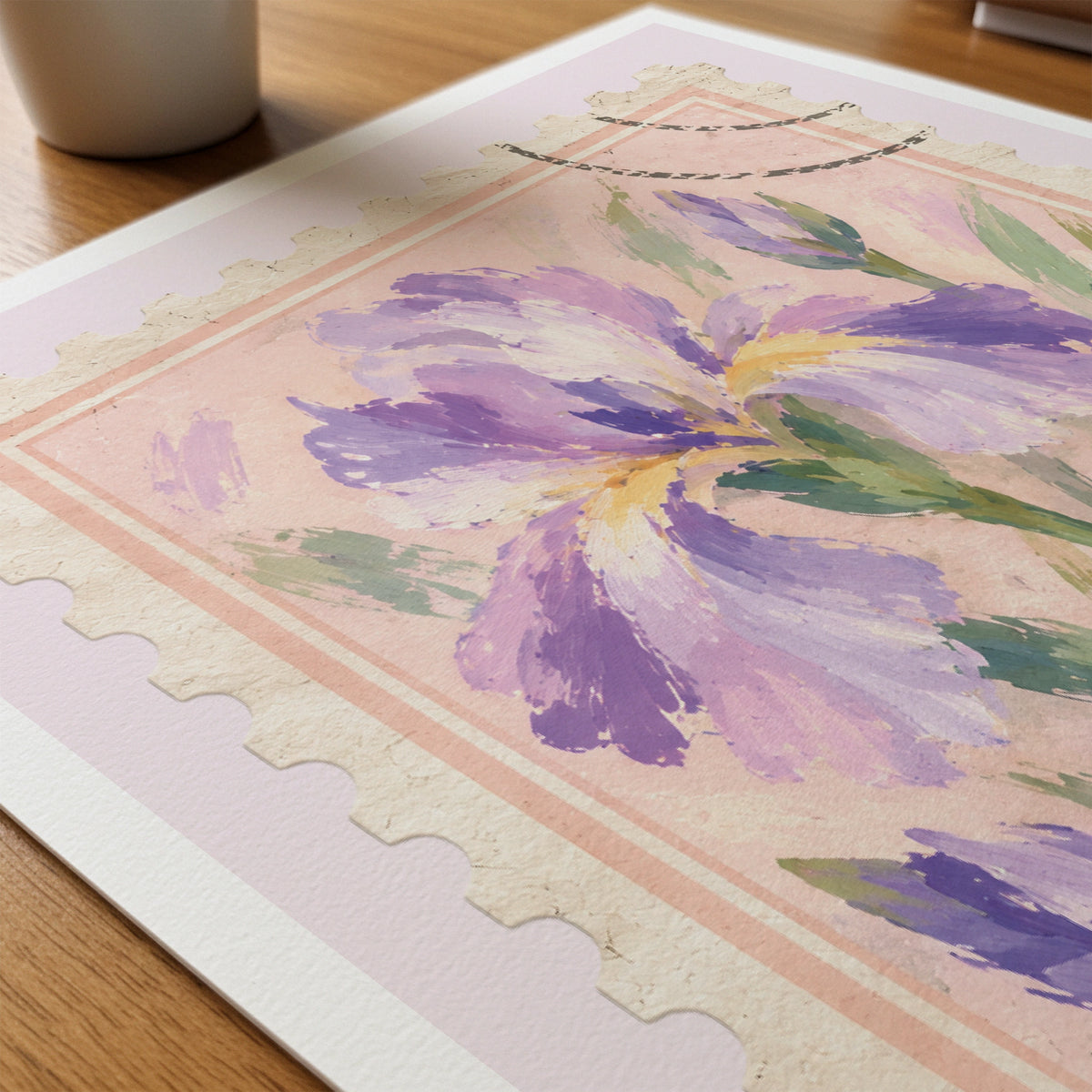 Floral Stamps I wall art in a room