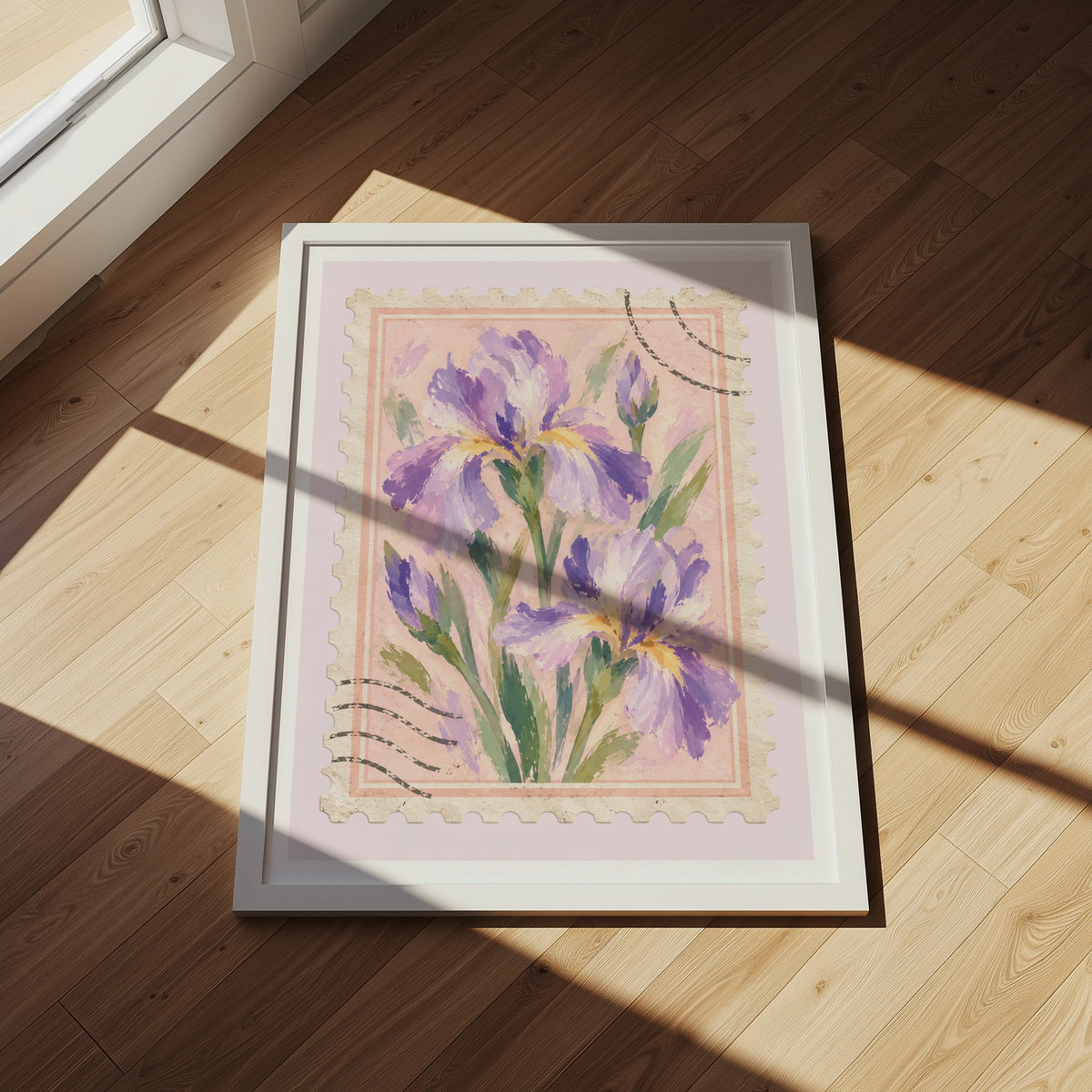 Floral Stamps I wall art in a room