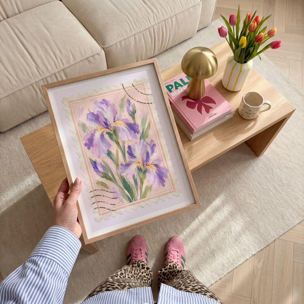 Floral Stamps I wall art in a room