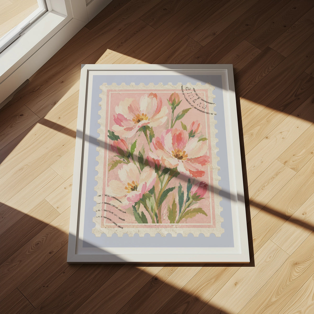 Floral Stamps II wall art in a room