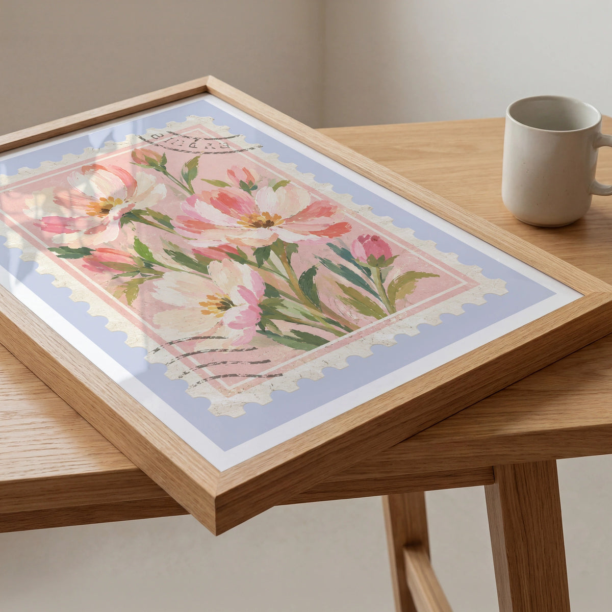 Floral Stamps II wall art in a room
