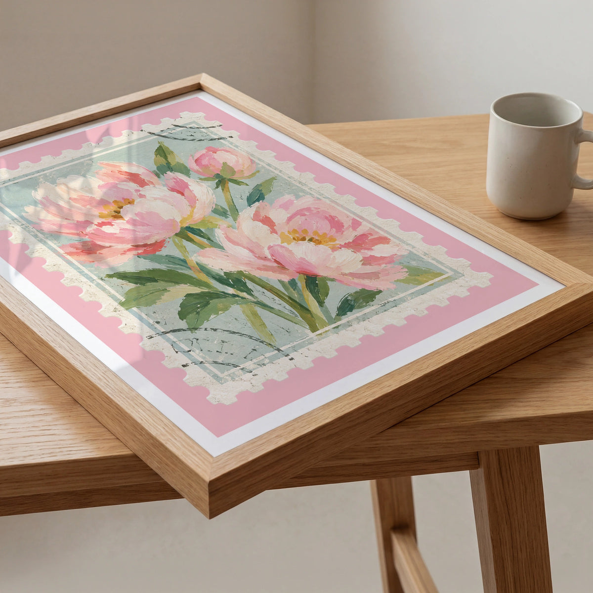 Floral Stamps III wall art in a room