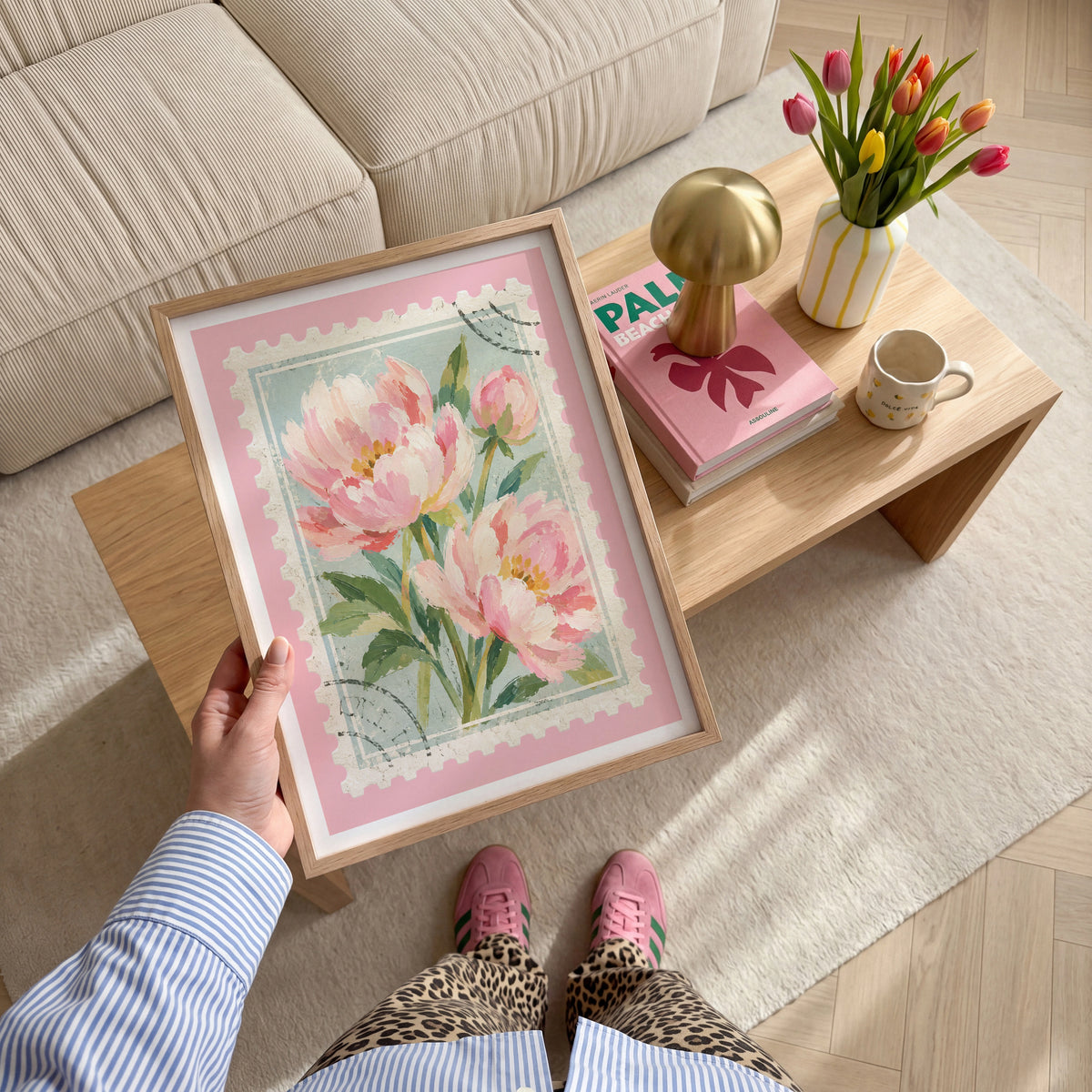 Floral Stamps III wall art in a room