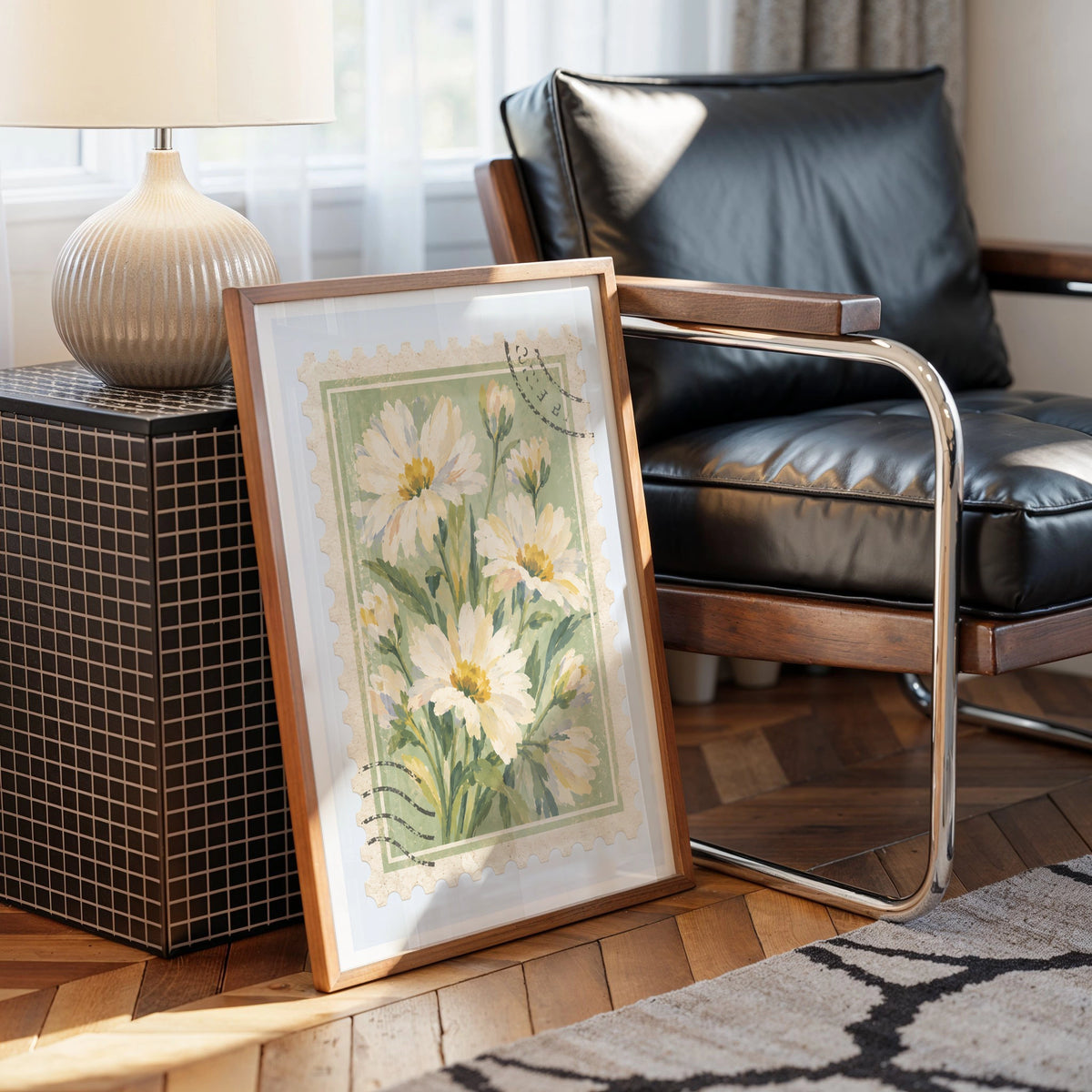 Floral Stamps IV wall art in a room