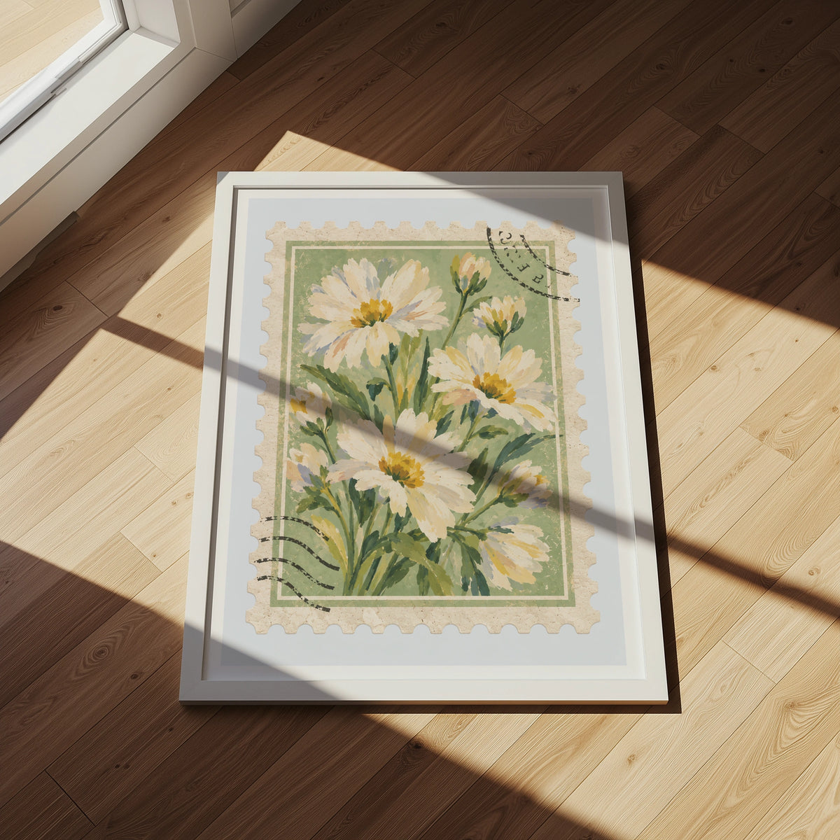 Floral Stamps IV wall art in a room