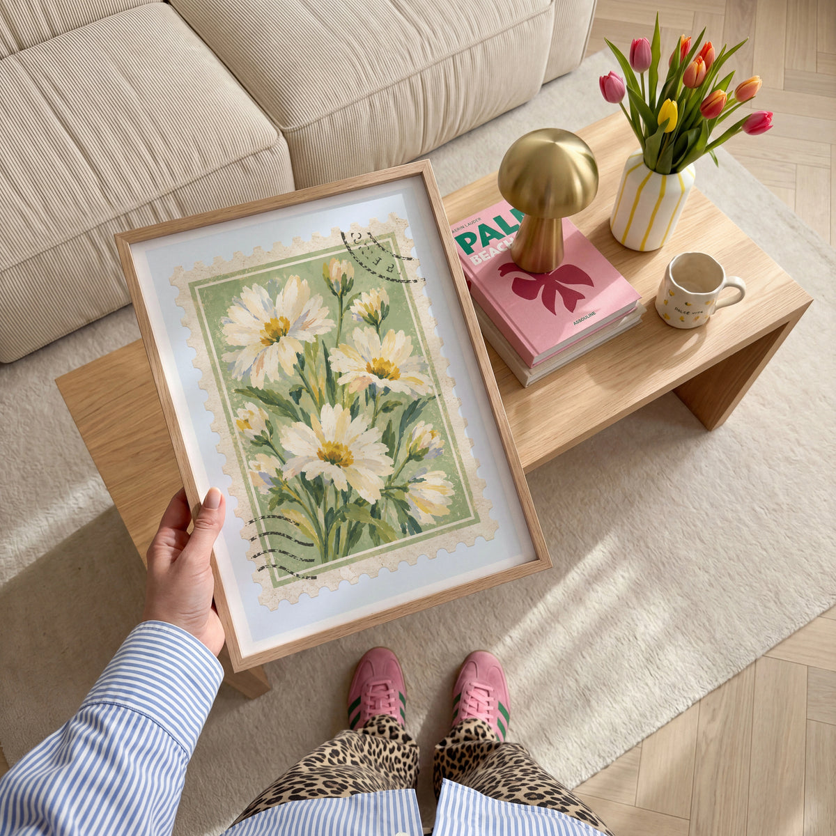 Floral Stamps IV wall art in a room