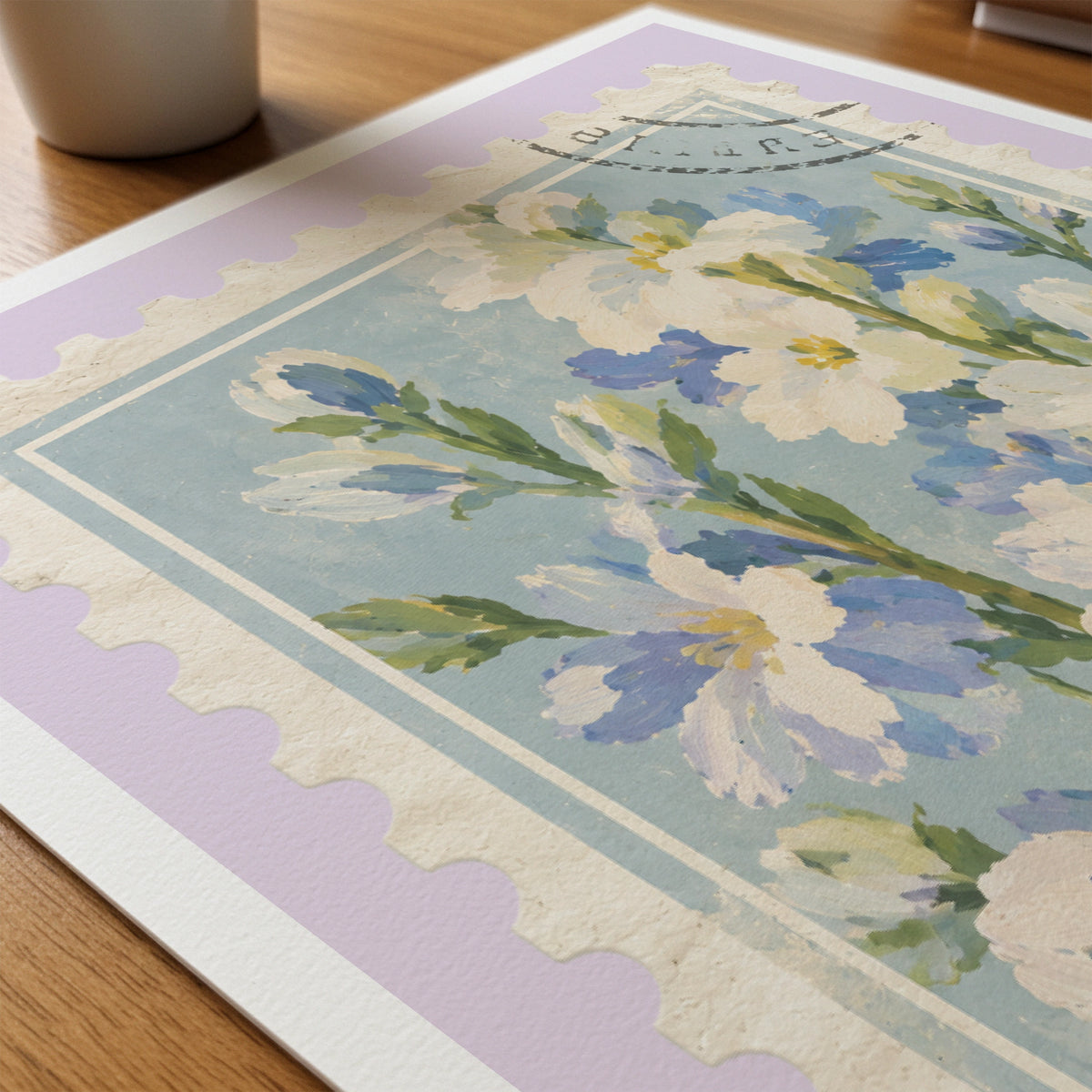 Floral Stamps V wall art in a room