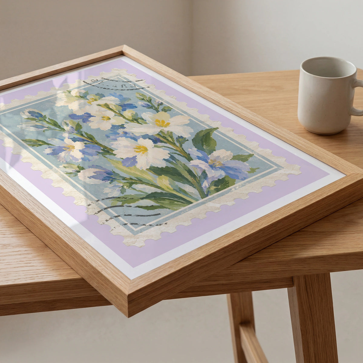 Floral Stamps V wall art in a room