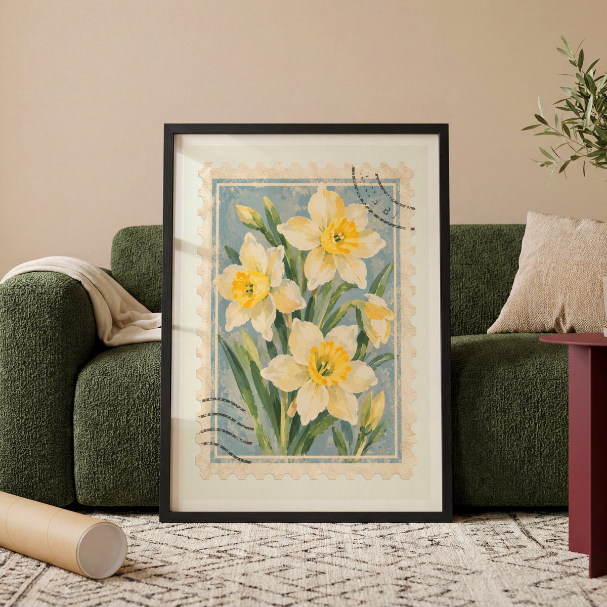 Floral Stamps VI wall art in a room