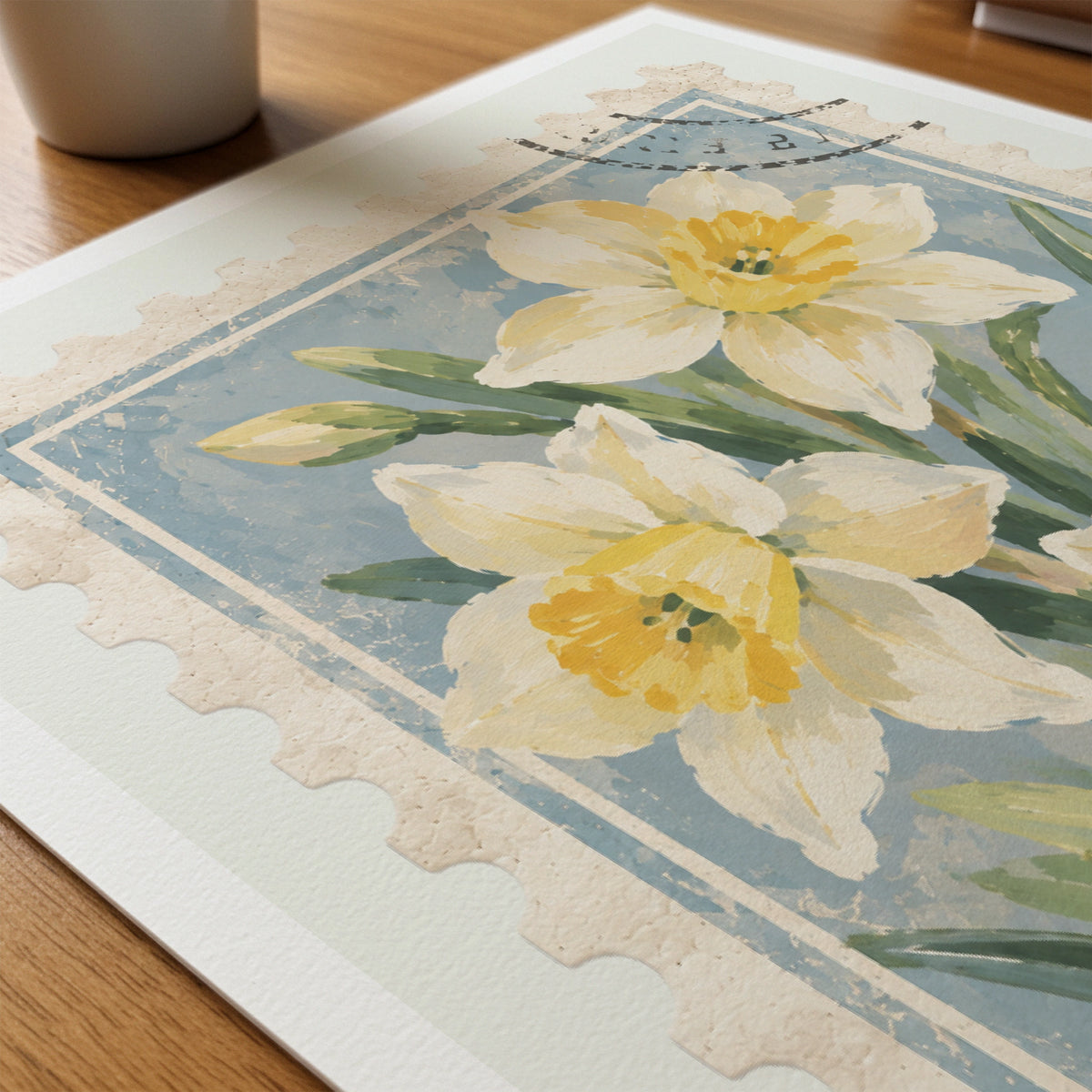 Floral Stamps VI wall art in a room