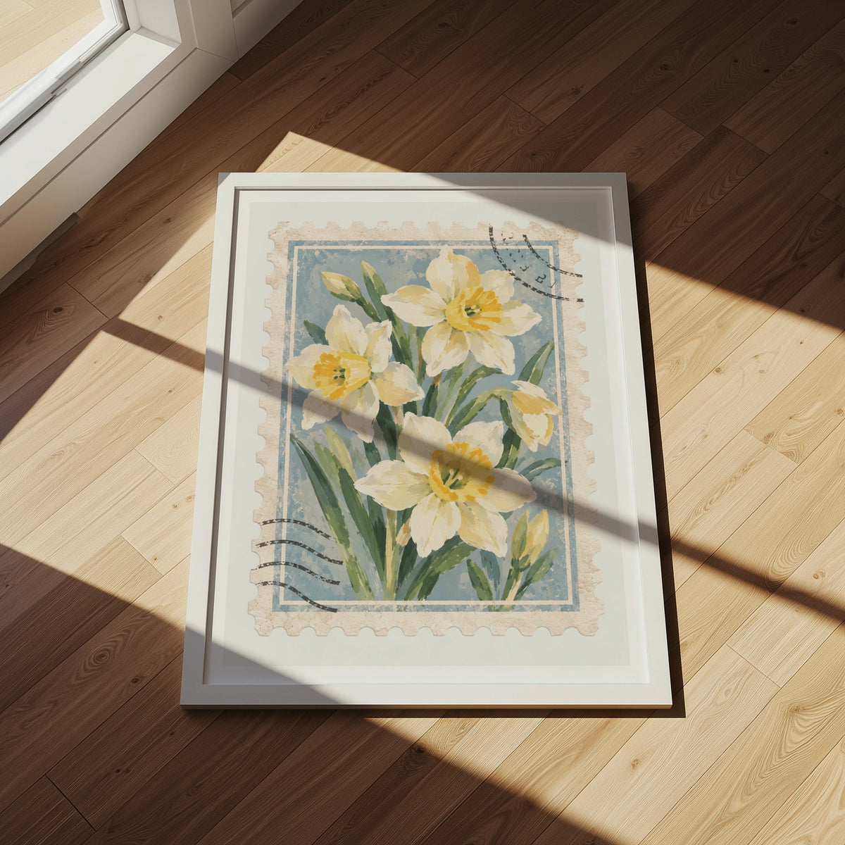 Floral Stamps VI wall art in a room