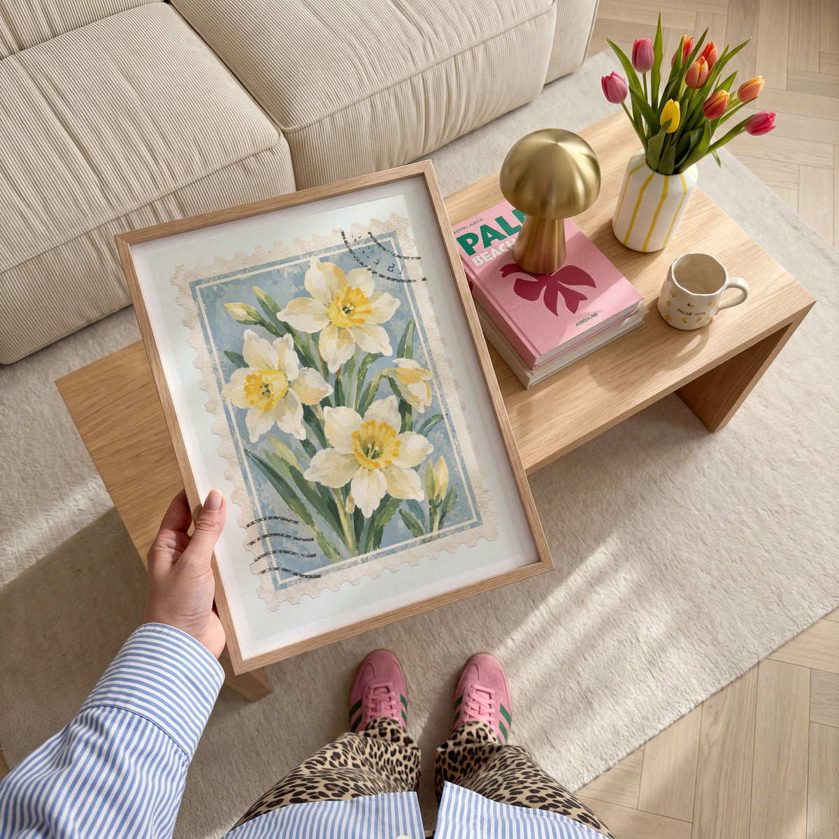 Floral Stamps VI wall art in a room