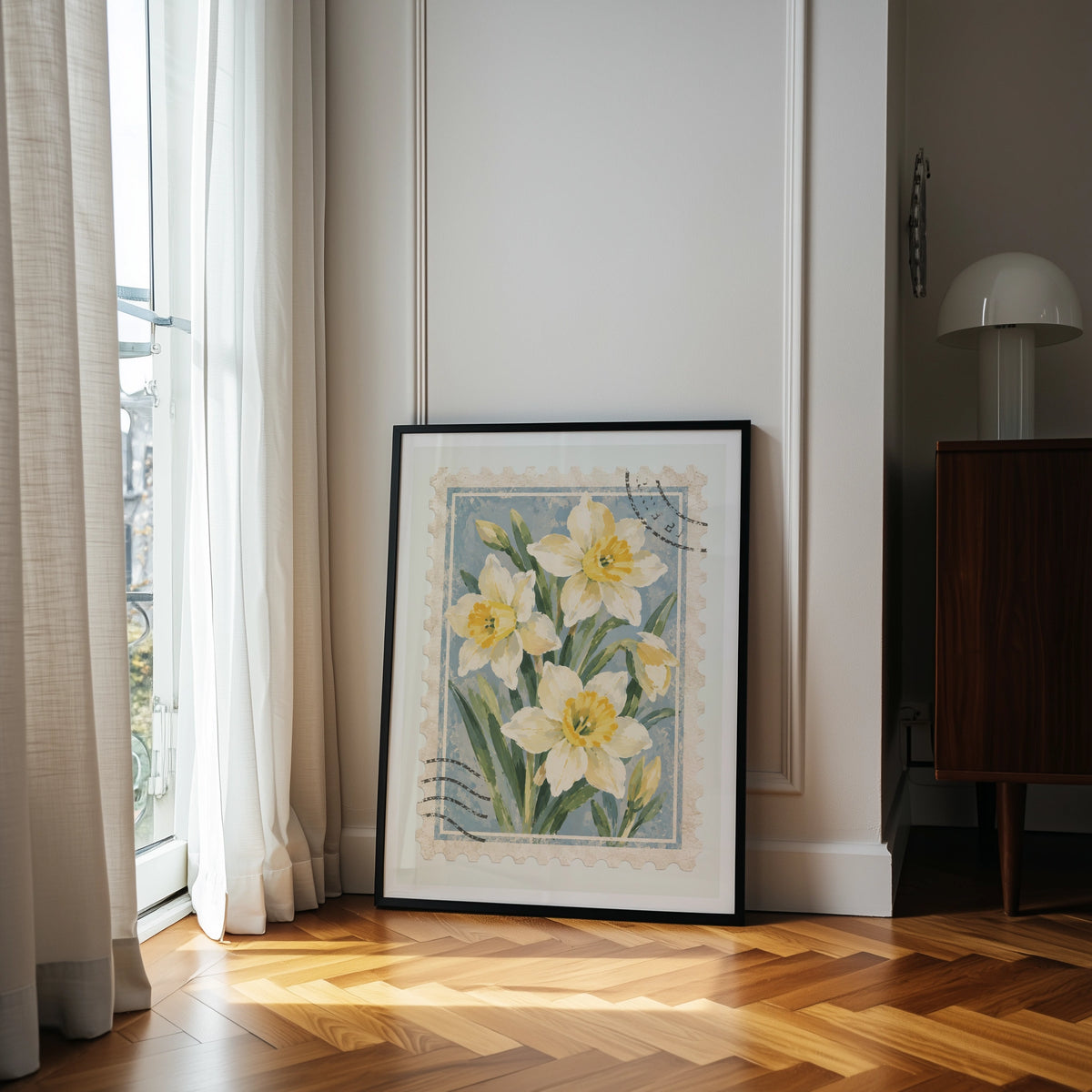 Floral Stamps VI wall art in a room
