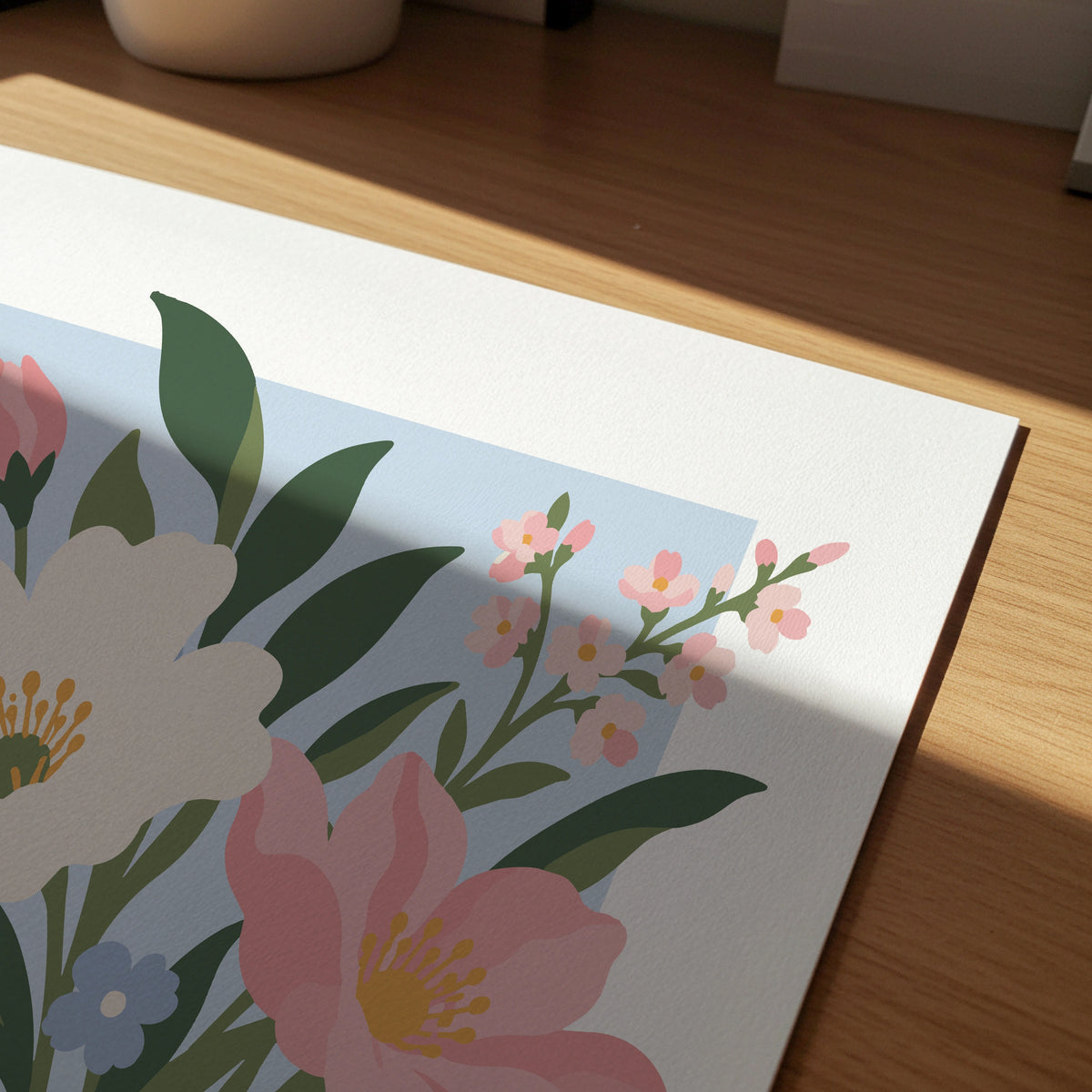 Vectoral Floral Illustration I wall art in a room