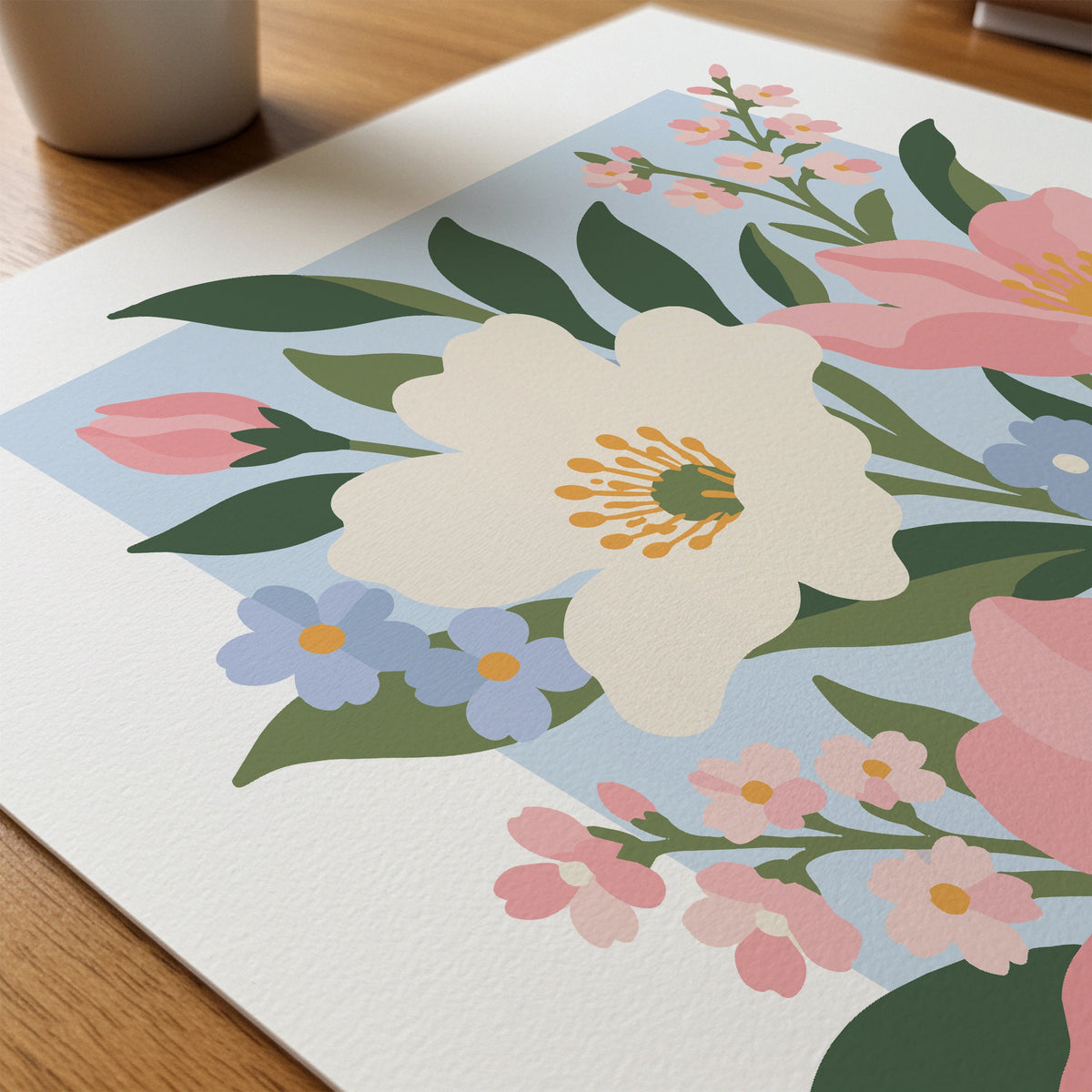 Vectoral Floral Illustration I wall art in a room