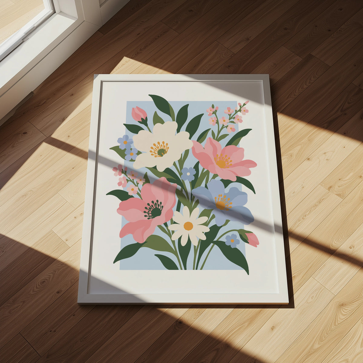 Vectoral Floral Illustration I wall art in a room
