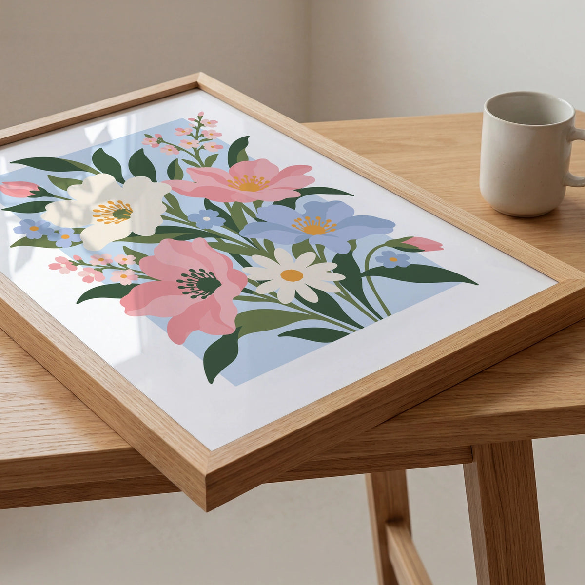 Vectoral Floral Illustration I wall art in a room