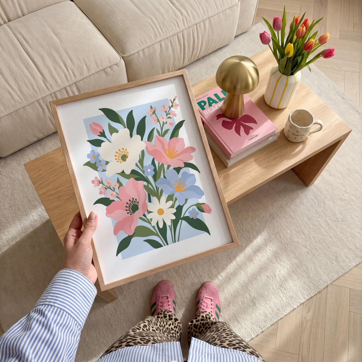 Vectoral Floral Illustration I wall art in a room