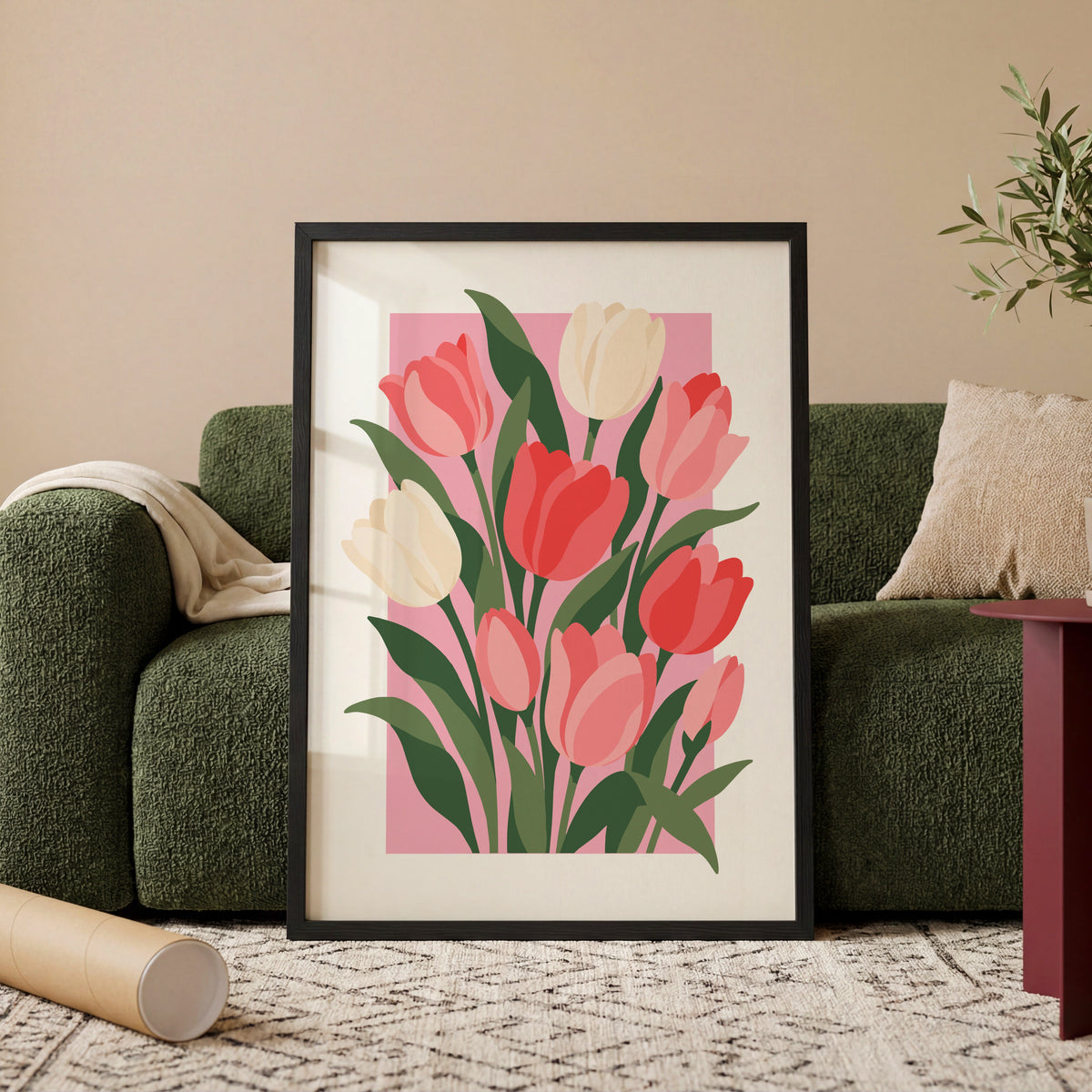 Vectoral Floral Illustration II wall art in a room