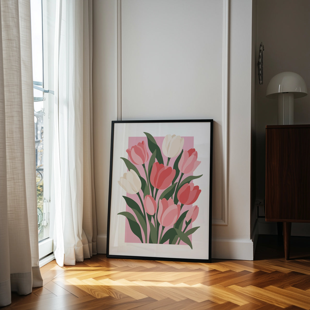 Vectoral Floral Illustration II wall art in a room
