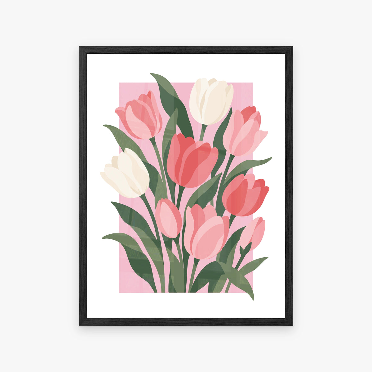 Vectoral Floral Illustration II in a black frame