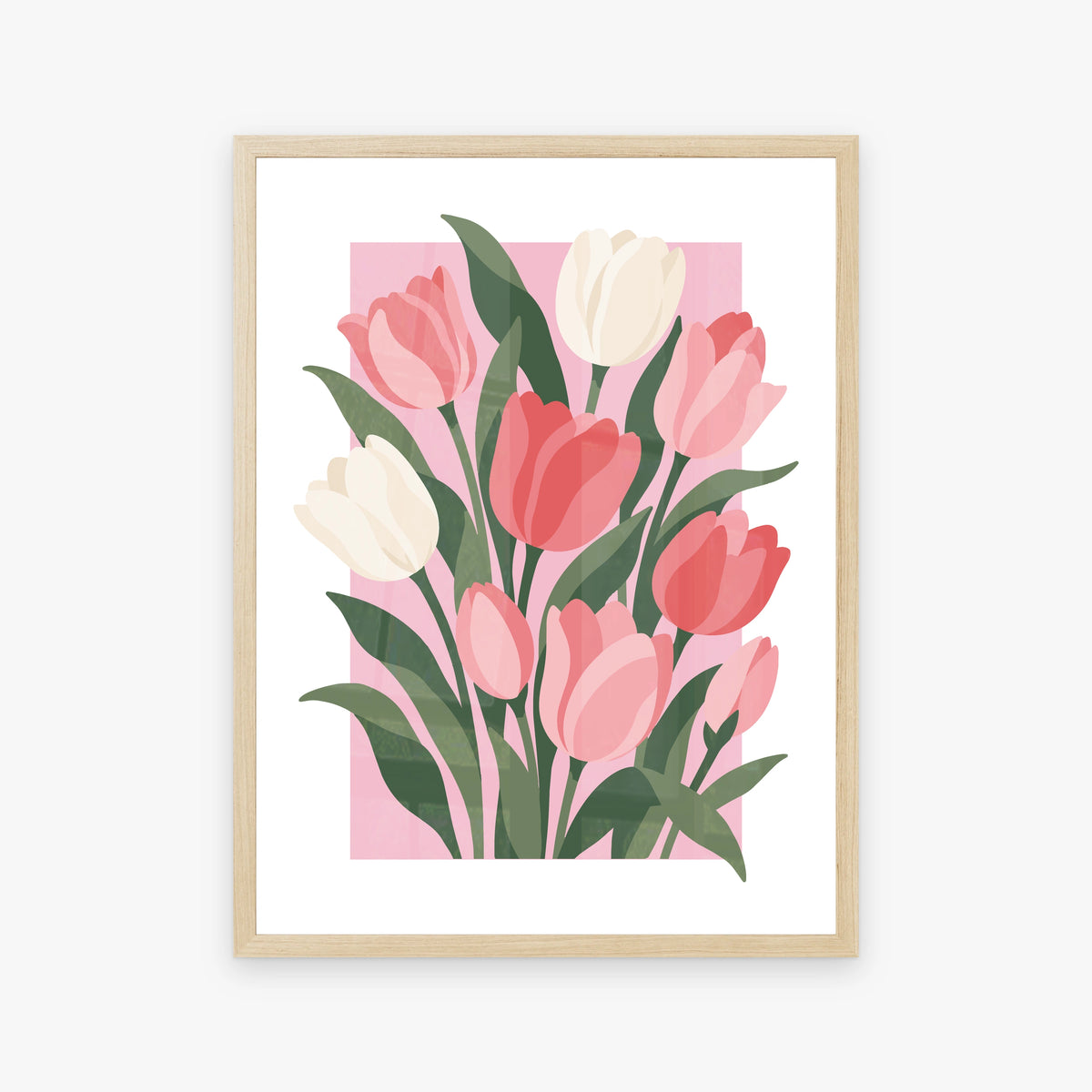 Vectoral Floral Illustration II in a wood frame