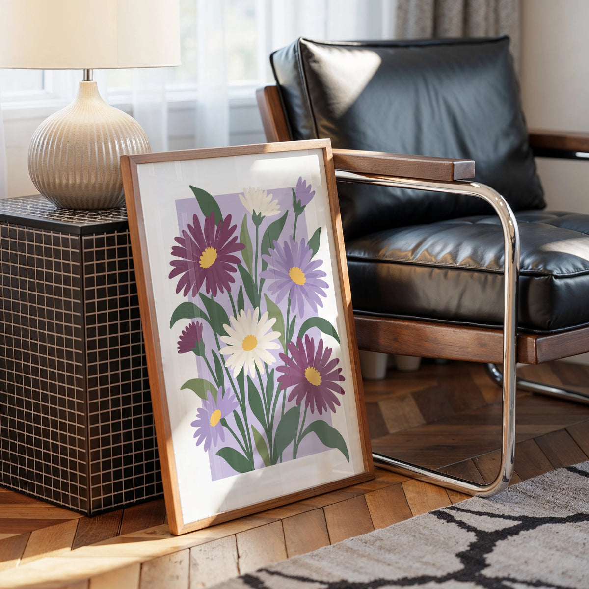 Vectoral Floral Illustration III wall art in a room