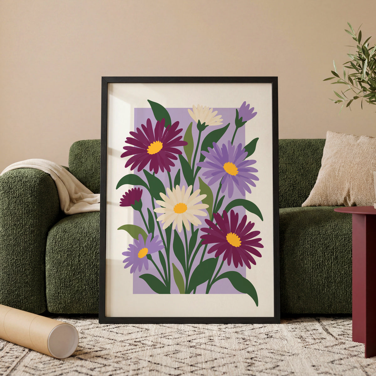 Vectoral Floral Illustration III wall art in a room
