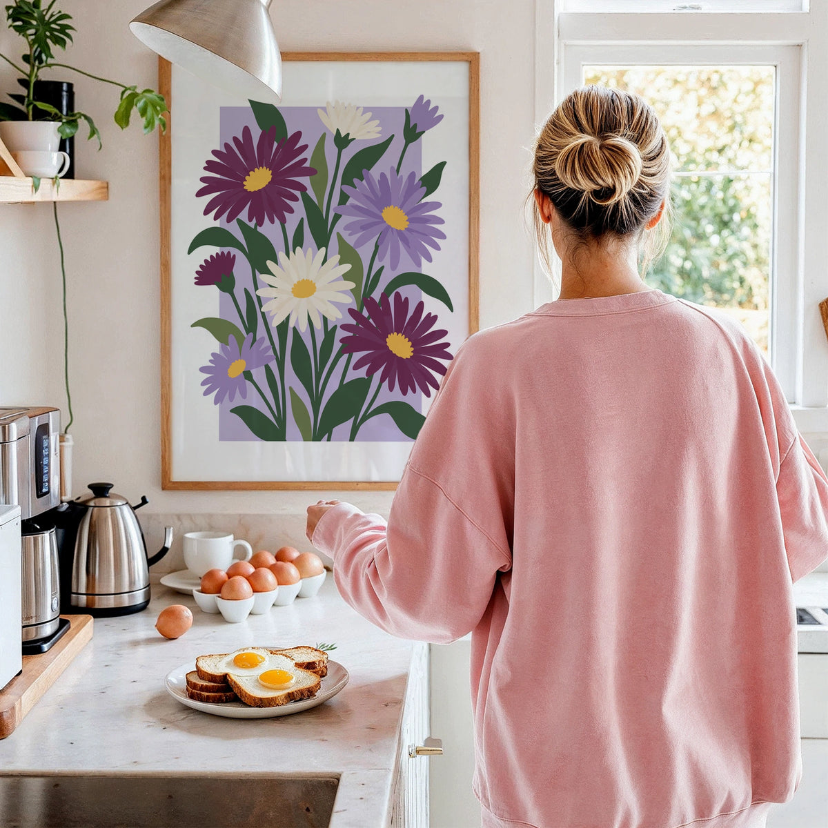 Vectoral Floral Illustration III wall art in a room