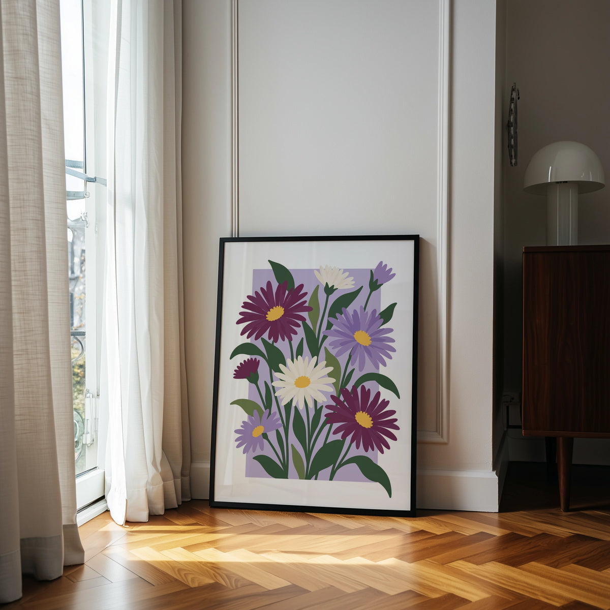 Vectoral Floral Illustration III wall art in a room