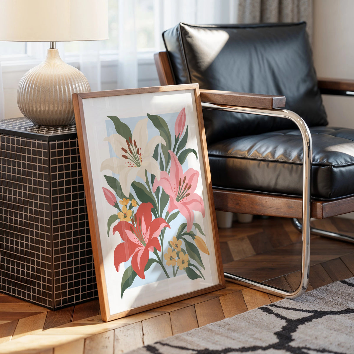 Vectoral Floral Illustration IV wall art in a room